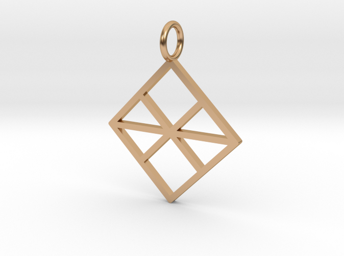 Geometric origami cross lines pendant