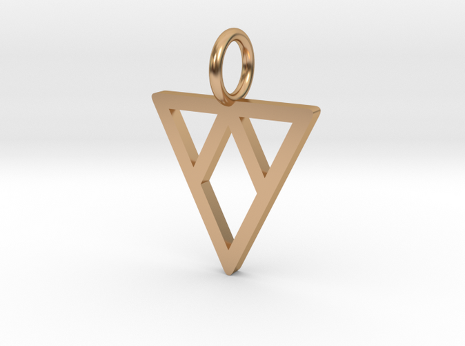 Geometric origami inverted triangle pendant