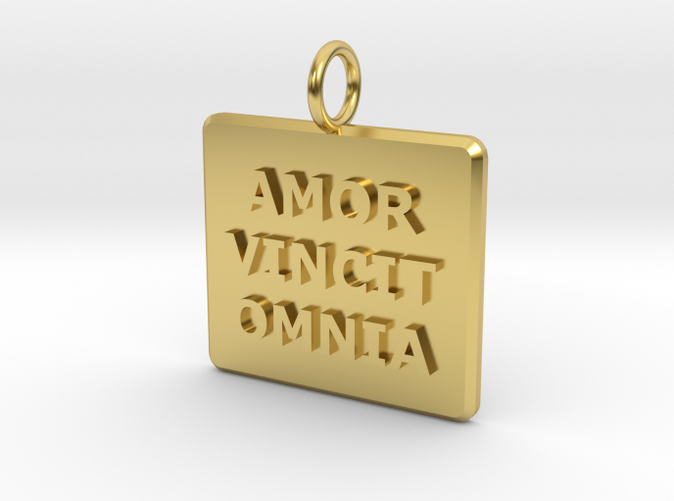 Latin wording Amor Vincit Omnia (Love Conquers All) pendant