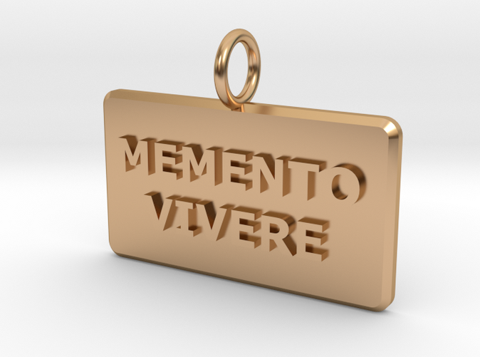 Latin wording Memento Vivere (Remember To Live) pendant