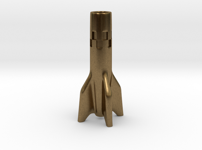V2 Rocket Cigarette Stubber in raw bronze