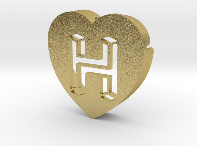 Heart shape DuoLetters print H