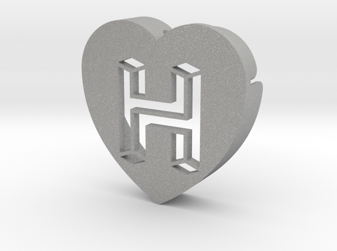 Heart shape DuoLetters print H