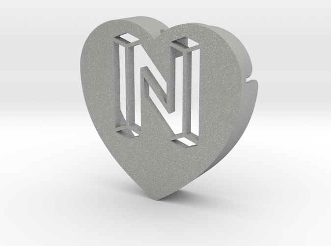 Heart shape DuoLetters print N