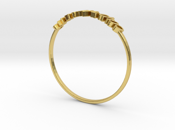 Polished Brass Capricorn/ Capricorne ring
