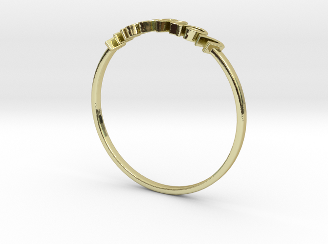 18K Yellow Gold Aquarius / Verseau ring