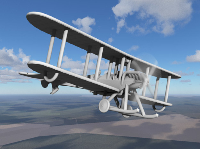 Computer render of 1:144 RAF BE2a