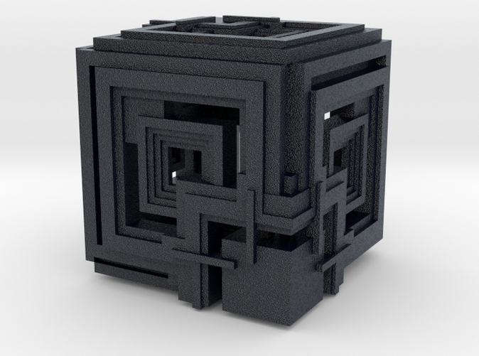 Cube 04 Rendered in Black Prof Plastic