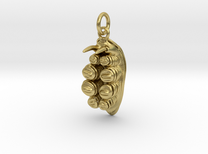 Natural Brass pendant - showing chain (not sold with product)