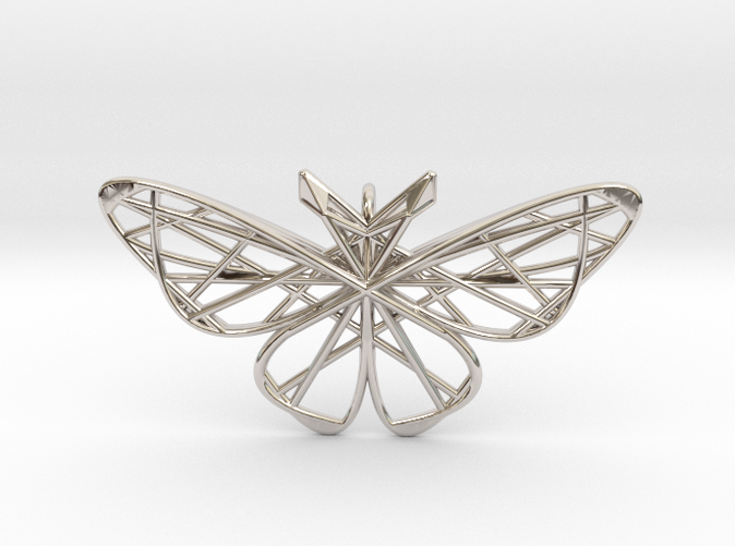 Geometric Butterfly Pendant - Render