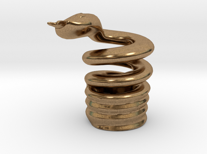 Snake Cigarette Stubber in raw brass