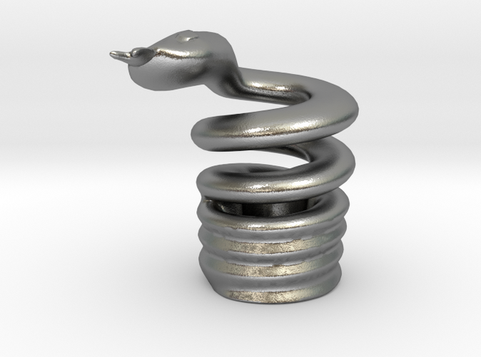 Snake Cigarette Stubber in raw silver