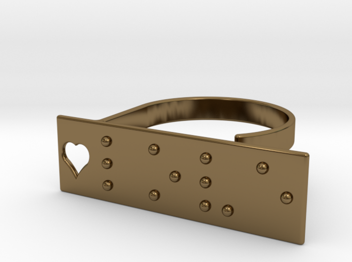Adjustable ring. Love in Braille. 3d printed