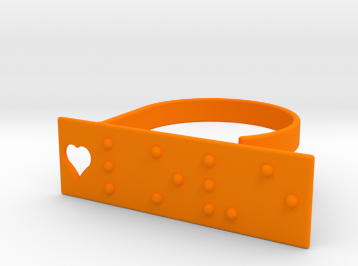 Adjustable ring. Love in Braille. 3d printed