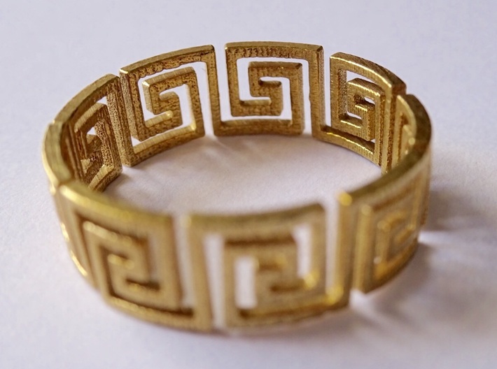 Greek Ring Brass - size 7.25 3d printed