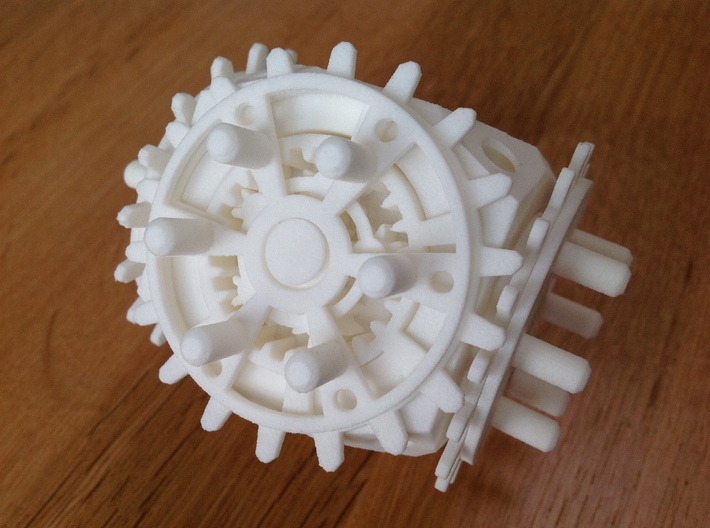 28-Geared Cube - Fully Assembled 3d printed 