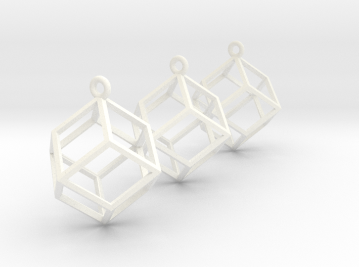 Rhombic Dodecahedron Earrings  3d printed 