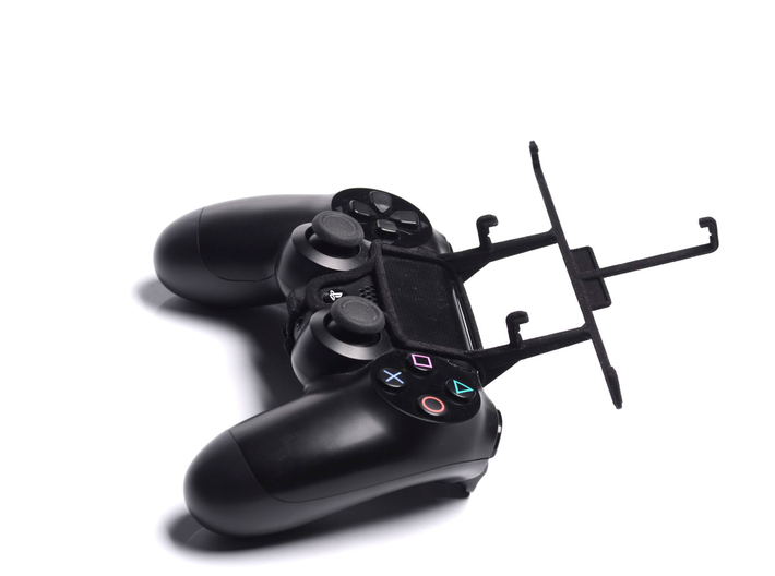 Controller mount for PS4 & Sony Xperia Z3+ dual 3d printed Without phone - A Samsung Galaxy S3 and a black PS4 controller