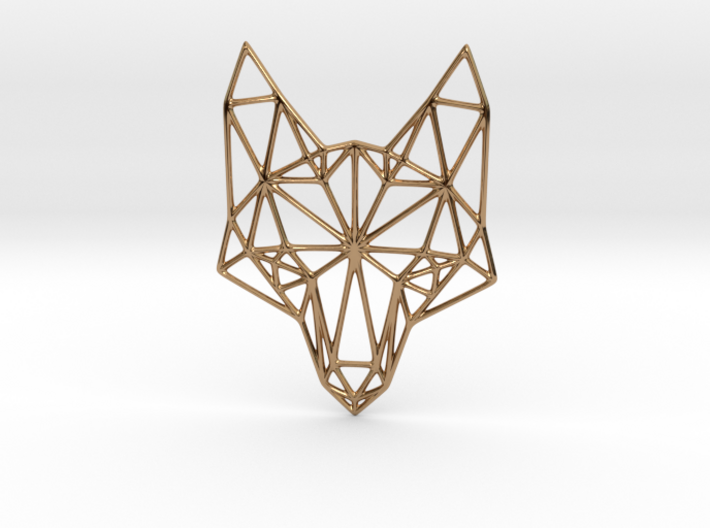 Geometric Fox Head Pendant 3d printed