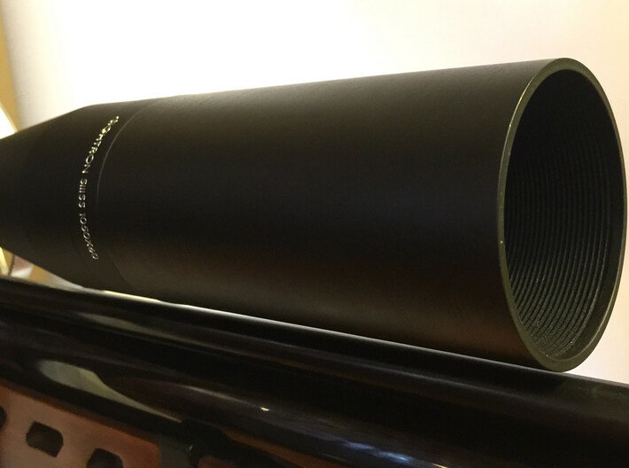 Sightron 10-50x60 5&quot; Scope shade 3d printed Mounted on scope
