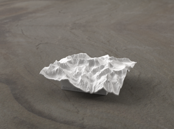 3'' Mt. Whitney Terrain Model, California, USA 3d printed Radiance rendering