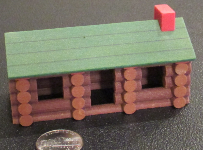 Miniature Log Cabin (3-1/2&quot;) 3d printed