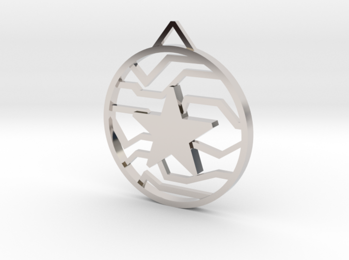 Winter Soldier Star Pendant (Small) 3d printed