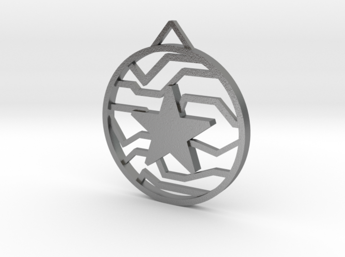 Winter Soldier Star Pendant (Small) 3d printed