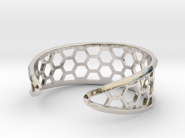 Cuff Bracelet, Honeycomb Mesh 3d printed