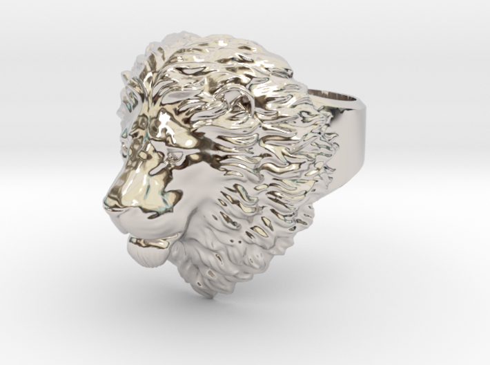 Calm Lion Ring 3d printed