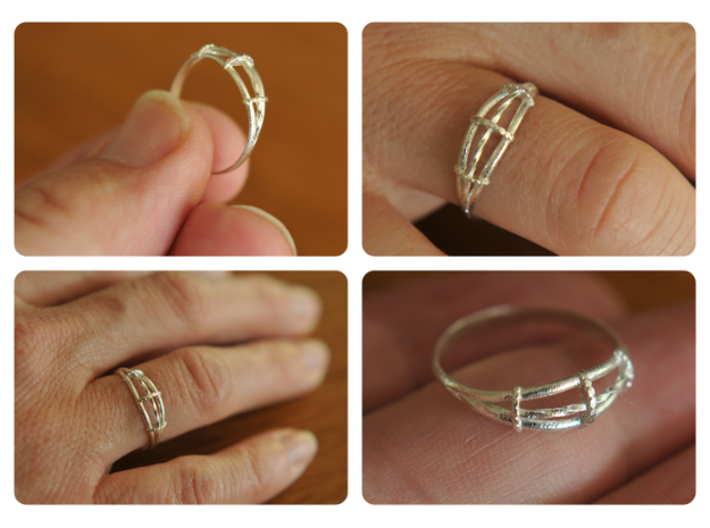 Torsades - A Triple Twisted Ring 3d printed Torsades ring printed in Raw Silver