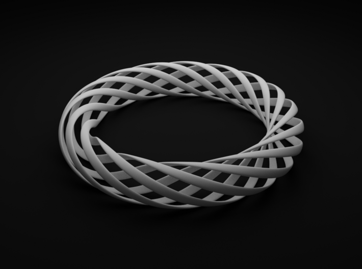 Spiral Style Bracelet 3d printed White Strong and Flexible Render View