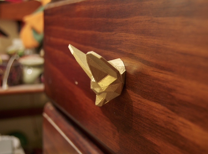 Fennec Fox Drawer Handle 3d printed Spray Painted Gold - looks awesome!
