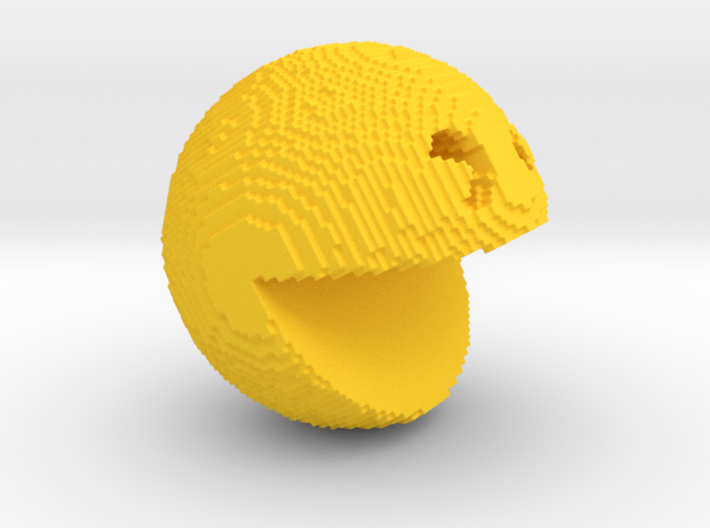 Pacman pixelated from 'PIXELS 2015' movie 3d printed