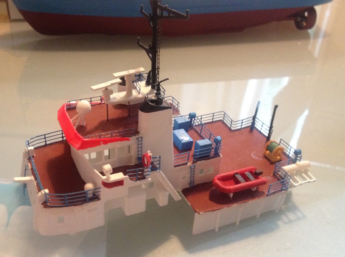 MV Anticosti, Superstructure (1:200, RC Ship) 3d printed photo of printed superstructure (painted, includes other parts)