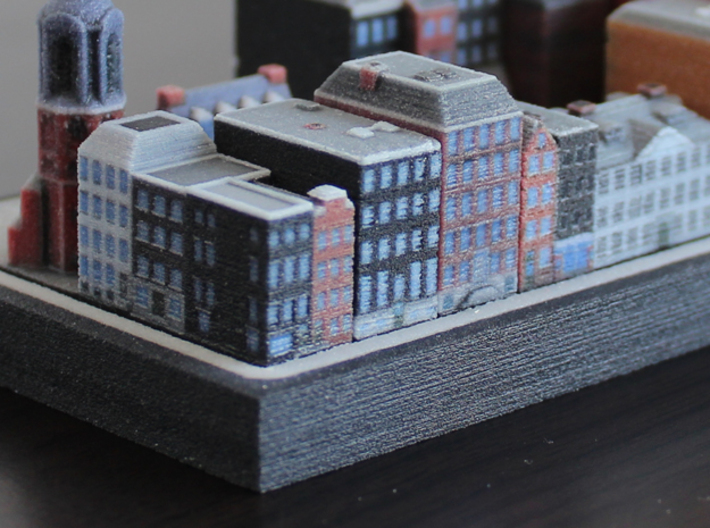 Amsterdam Canal houses 1x2 (set of 4) 3d printed 