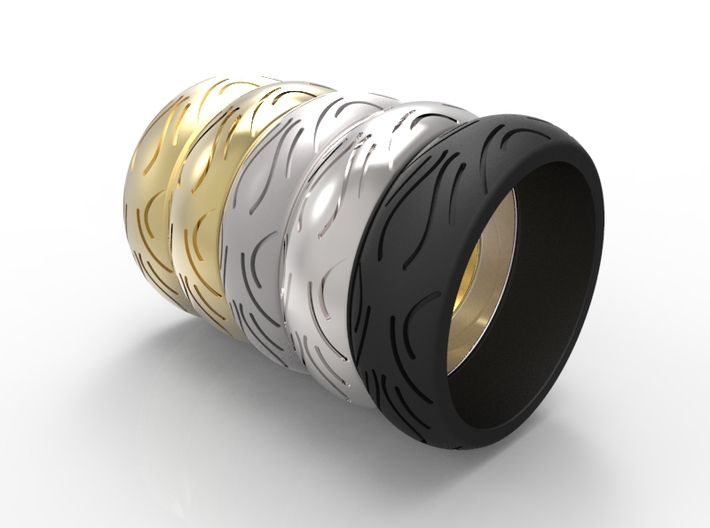 Motorcycle Low Profile Tire Tread Ring Size 13 3d printed Render of available materials