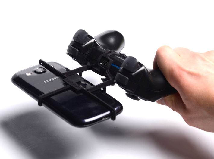 Controller mount for PS3 & Apple iPhone 6s 3d printed In hand - A Samsung Galaxy S3 and a black PS3 controller