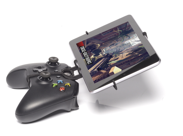 Controller mount for Xbox One &amp; Asus ZenPad C 7.0 3d printed Side View - A Nexus 7 and a black Xbox One controller