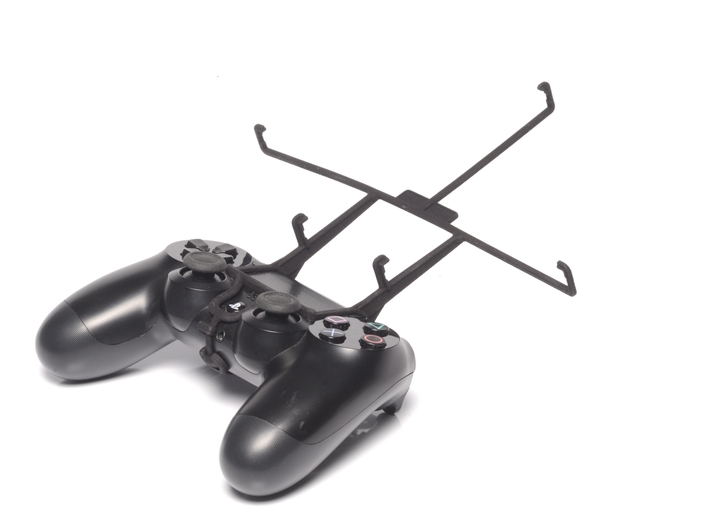Controller mount for PS4 & Samsung Galaxy Tab 4 8. 3d printed Without phone - A Nexus 7 and a black PS4 controller