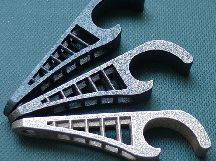 Bottle Opener (Keychain) 3d printed Matte Black, Polished Grey, Stainless Steel