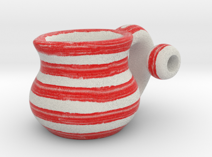 Naive Pitcher Pendant with beads - Red Stripes 3d printed