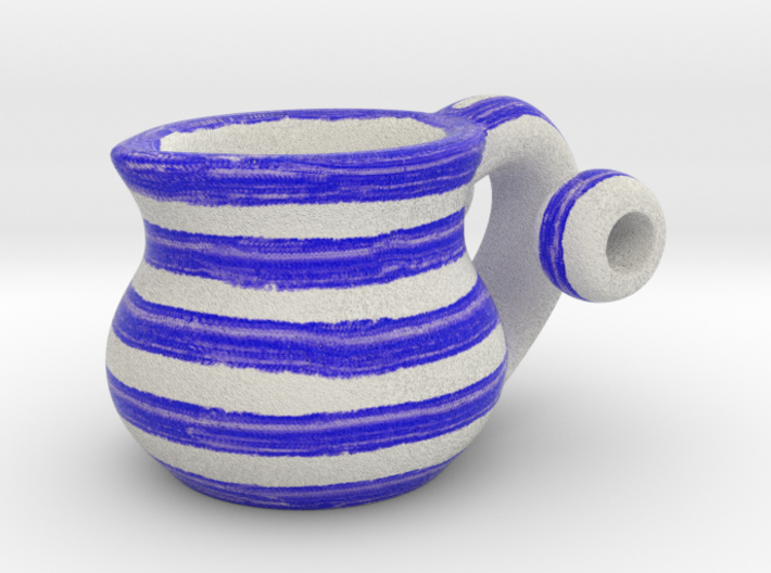 Naive Pitcher Pendant with beads - Blue Stripes 3d printed