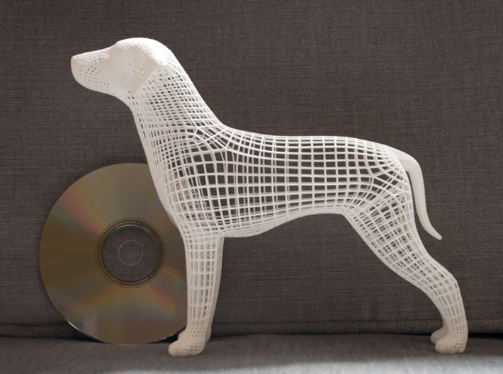 Wireframe dog 3d printed 