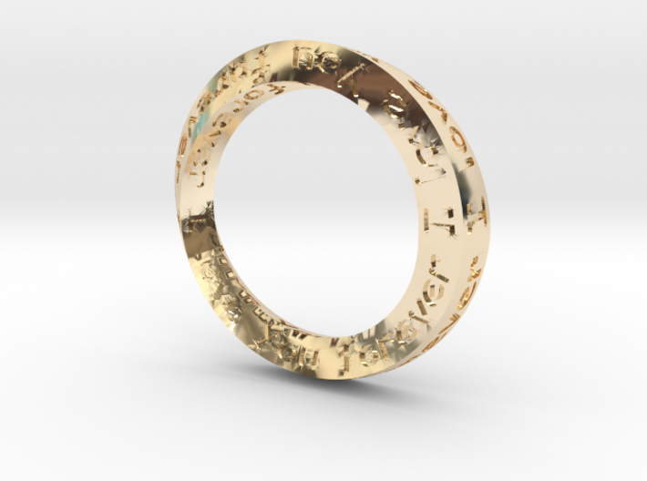 Mobius ring &quot;I Love You Forever&quot; Size 5 3d printed