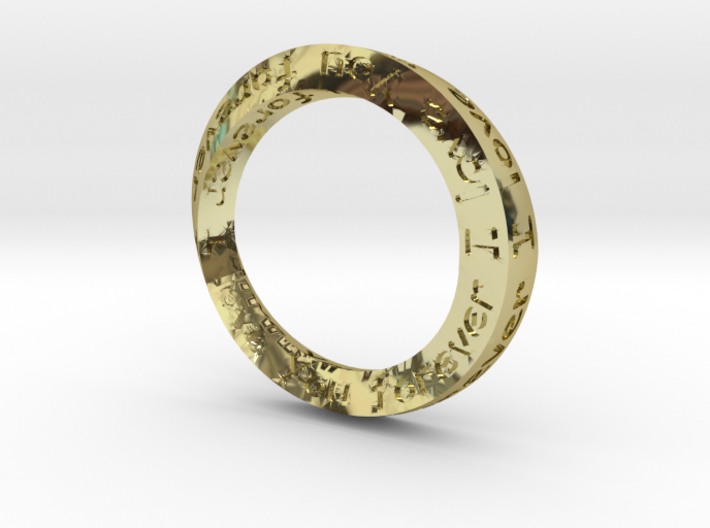 Mobius ring &quot;I Love You Forever&quot; Size 5 3d printed