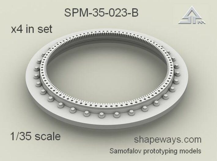 1/35 SPM-35-023B turret ring for MRAP, x4 in set 3d printed