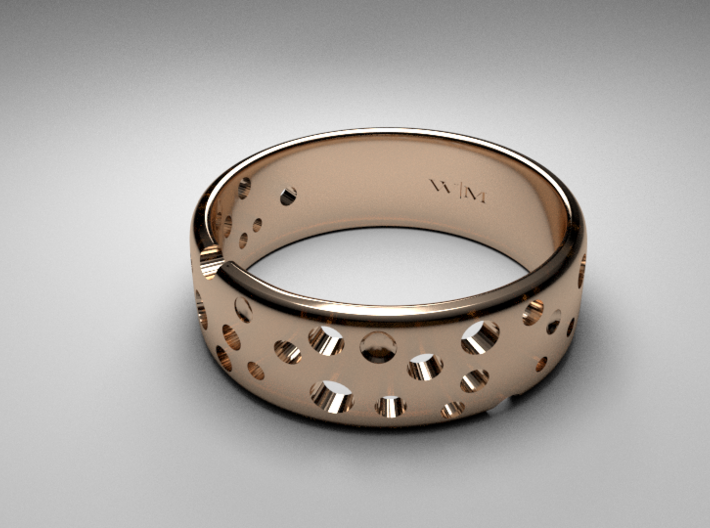 Swiss Cheese Ring - Size 7 3d printed