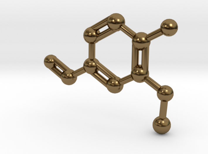 Vanillin Molecule Big (Vanilla) Necklace Pendant 3d printed