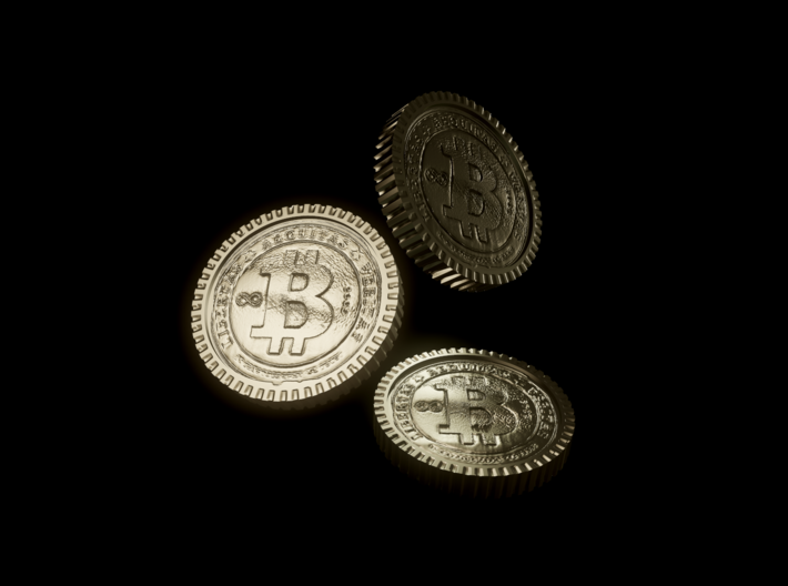 Bitcoin high detail 3d printed 